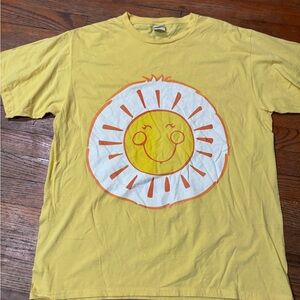 Vintage Yellow T-Shirt with Sun Design